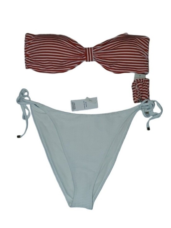 Abercrombie & Fitch Other - NWT Abercrombie & Fitch Striped Bikini Top with Solid White Bottom Size XL
